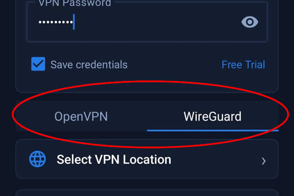 Android VPNUK App - Server selection