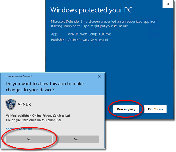 SmartScreen – Setup VPNUK