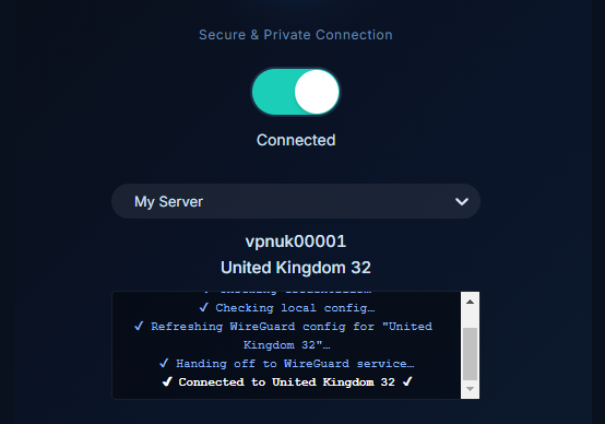 Connection Toggle – VPNUK
