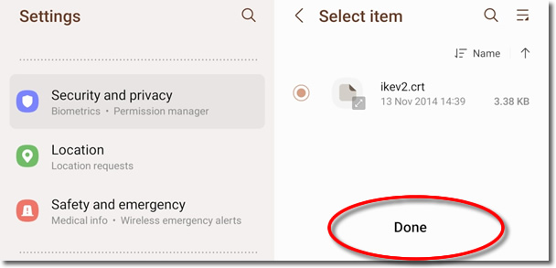 Click to enlarge IKEv2 Android VPN UK
